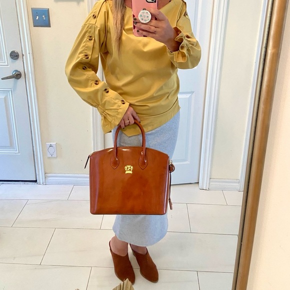 Tops - Couture style mustard /gold yellow blouse M